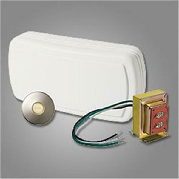 Nutone Two-Note Door Chime with One Lighted Stucco Pushbutton, Satin Nickel NUBK131LSN